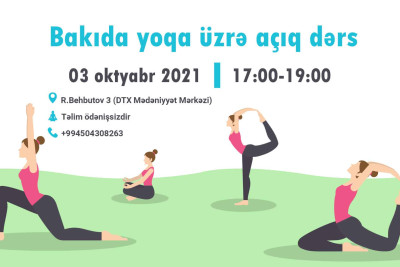 Bakıda ödənişsiz yoqa təlimi keçiriləcək