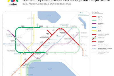 Bakı Metropolitenin "Bənövşəyi" xəttində yeni stansiya tikilir