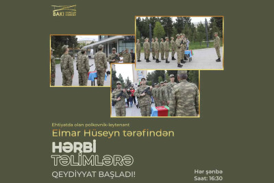 Bakı Gənclər Mərkəzində hərbi təlimlər keçiriləcək