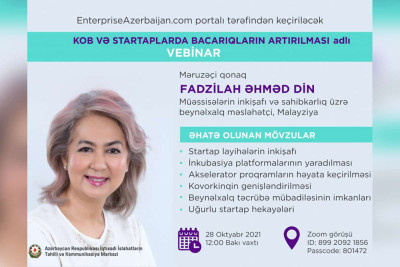 Bakıda KOB və startaplarda bacarıqların artırılması mövzusunda vebinar keçiriləcək