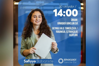 Bakıda gənclər üçün "Beynəlxalq təmsilçilik / Rəqəmsal İştirakçılıq Alətləri" “workshop” təşkil olunacaq