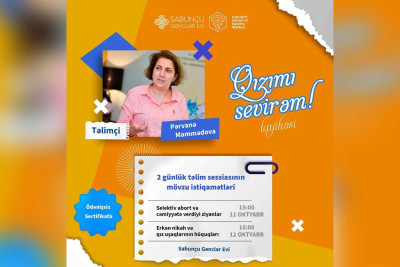 Bakıda qadınlar üçün Sabunçu Gənclər Evində təlim kursu baş tutacaq