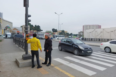 Bakı Beynəlxalq Avtovağzalının yaxınlığında düyməli işıqforlar quraşdırılıb