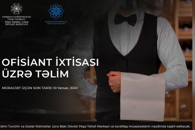 Bakıda “Ofisiant” ixtisası üzrə ödənişsiz təlimə start verilib