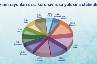 Bakının rayonları üzrə koronavirusa yoluxma statistikası açıqlanıb
