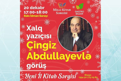 Çingiz Abdullayev Kitab Sərgisinə baş çəkəcək və orada oxucularla görüşəcək