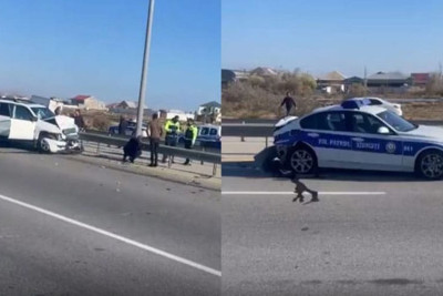 “Prado” YPX avtomobilinə çırpılıb