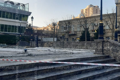 “AF mall” ilə üzbəüz park təmir olunur