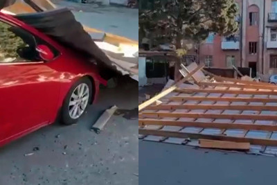 Bakıda külək daha bir məhəllədə fəsadlar törədib