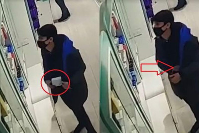 Bakıda mağazada baş verən oğurluq kameraya düşüb