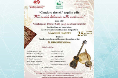 Azərbaycan Dövlət Akademik Filarmoniyasında “Gənclərə dəstək” layihəsi çərçivəsində konsert keçiriləcək