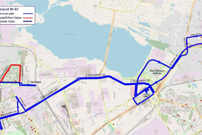 Paytaxt avtobuslarının daha birinin hərəkət sxemi dəyişib