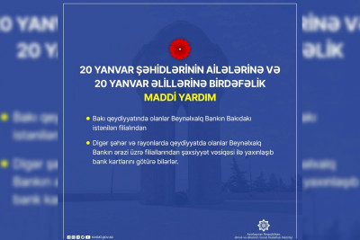 20 Yanvar şəhidlərinin ailələrinə və əlillərinə ödənilən məbləğ artırılıb