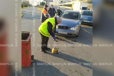 Neftçilər prospektində iki avtomobil toqquşub