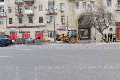 Yasamal: Nərimanov prospektində səkilər təmir olunur