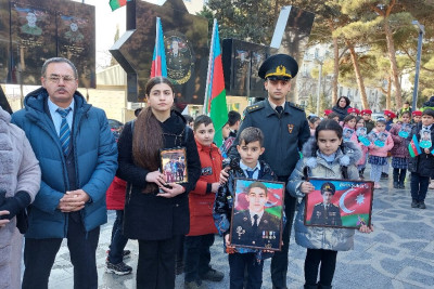 Xətai rayonunda şəhid Elvin Şükürlünün anım günü keçirilib