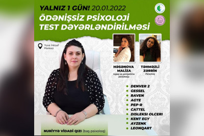 Bakıda uşaqlar üçün ödənişsiz psixoloji test keçiriləcək