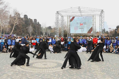 “Xocalıya Ədalət": Bakıda fləş-mob keçirilib