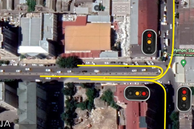 Bakı: “İnqilab” adlanan ərazidə yeni yol nişanları quraşdırılıb