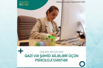 Bakıda qazi və şəhid ailələri üçün ödənişsiz psixoloji konsultasiya təklif olunur