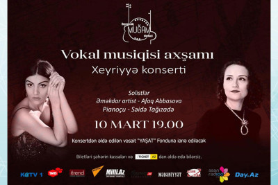 Beynəlxalq Muğam Mərkəzində xeyriyyə konserti keçiriləcək