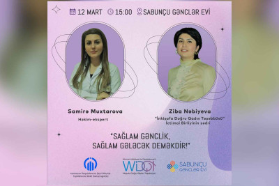 Sabunçu Gənclər Evində “Sağlam gənclik, sağlam gələcək deməkdir!” adlı tədbir baş tutacaq