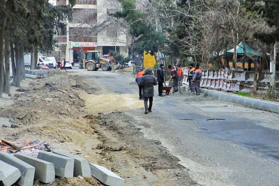 Sabunçu: Bakıxanov qəsəbəsində küçələr təmir olunur
