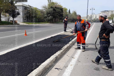 8 noyabr prospektində yol qismən bağlanıb