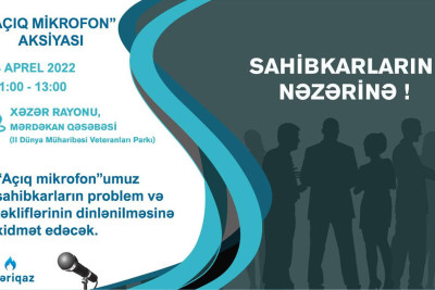 Xəzər rayonunda “Açıq mikrofon” aksiyası keçiriləcək