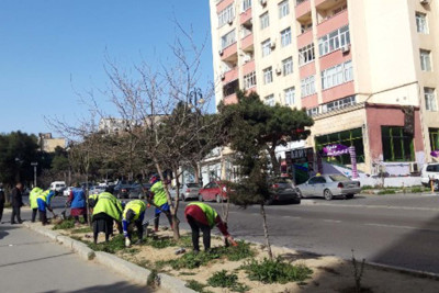 Bakının rayonlarında genişmiqyaslı abadlıq işləri aparılıb