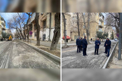 Nəsimi: Mustafa bəy Topçubaşov küçəsində asfalt örtüyü yenilənir