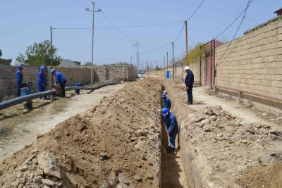 Xəzər: Türkan qəsəbəsinə mərkəzləşdirilmiş su sistemi quraşdırılır