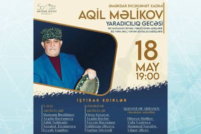 Heydər Əliyev Sarayında yaradıcılıq gecəsi keçiriləcək