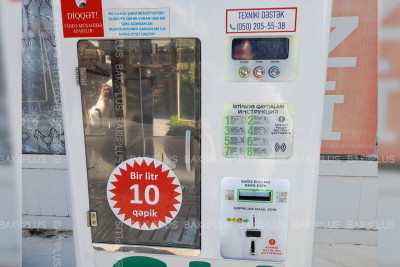 Bakıda 1 litr suyu 10 qəpiyə satan aparatlar quraşdırılıb