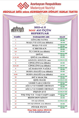 Kukla Teatrının may ayı üçün repertuarı açıqlanıb