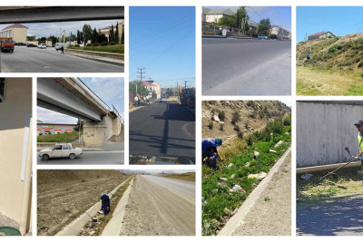 Bakının daha bir rayonunda təmir işləri aparılır