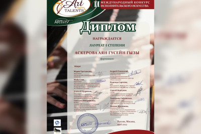 Paytaxt məktəbinin şagirdi I dərəcəli “laureat” adına layiq görülüb