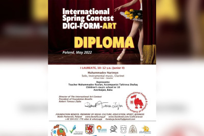 10 nömrəli uşaq musiqi məktəbinin şagirdi Polşadada keçirilən müsabiqədə uğur qazanıb