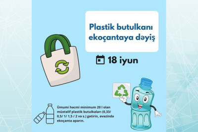 Ekologiya Nazirliyi “Plastik butulkanı ekoçantaya dəyiş” aksiyasını keçirir