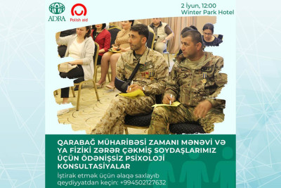 Bakıda müharibə sonrası stres yaşayanlar üçün təlim keçiriləcək