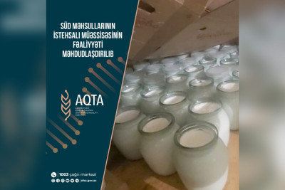 Sabunçu rayonunda süd məhsullarının istehsalı müəssisəsi bağlanıb