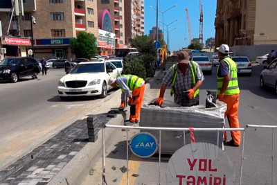 Nəsimi rayonunda daha bir küçə əsaslı təmir olunur