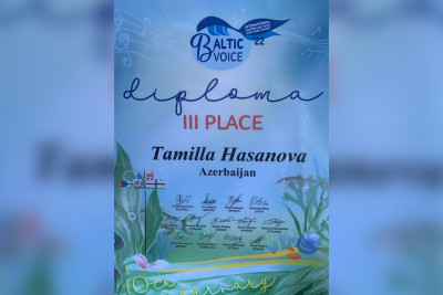 Paytaxtın musiqi məktəbinin şagirdi Litvada keçirilən müsabiqədə III yerə layiq görülüb