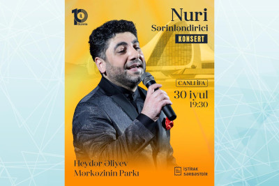 Heydər Əliyev Mərkəzinin parkında Nuri Sərinləndiricinin konserti baş tutacaq
