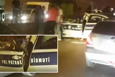 Bakıda YPX əməkdaşı xidməti maşında qəzaya uğrayıb