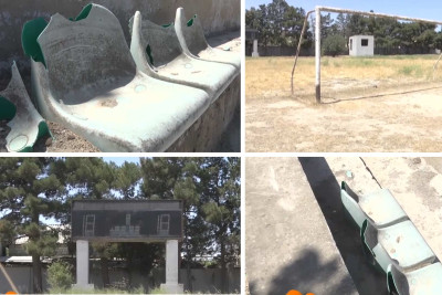 Buzovna qəsəbəsində 65 illik stadion baxımsız vəziyyətdədir