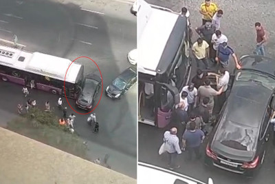Yasamal rayonunda 18 nömrəli avtobus qəza törədib