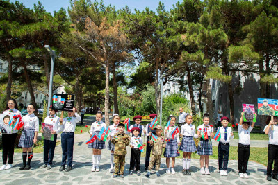 Vətən müharibəsi şəhidi Rəcəb Məmmədovun xatirə lövhəsi ziyarət olunub