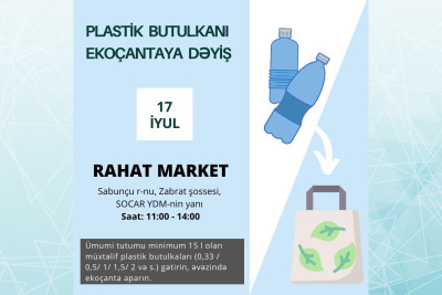 Ekologiya Nazirliyi “Plastik butulkanı ekoçantaya dəyiş” adlı növbəti aksiyasını keçirir