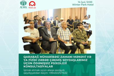 Bakıda müharibənin fəsadlarını aradan qaldırmaq üçün pxisoloji konsultasiyalar keçiriləcək